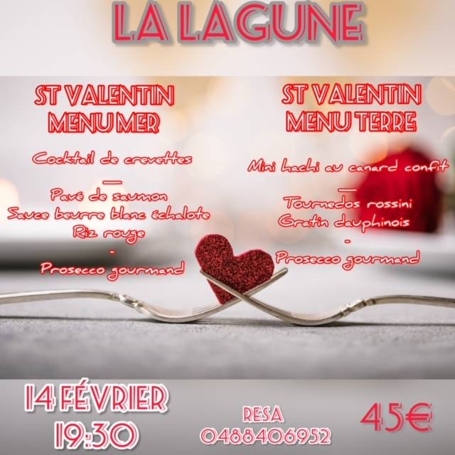 Menu St-Valentin- La Lagune - Restaurant Port-Saint-Louis-du-Rhône - Restaurant poisson Port-Saint-Louis-du-Rhône